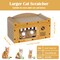 Large Corrugated Cardboard Cat Scratcher Lounge, Multi-Use Cat House with Hanging Toys